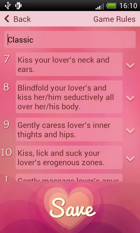 Editing the erotic tasks of a card deck